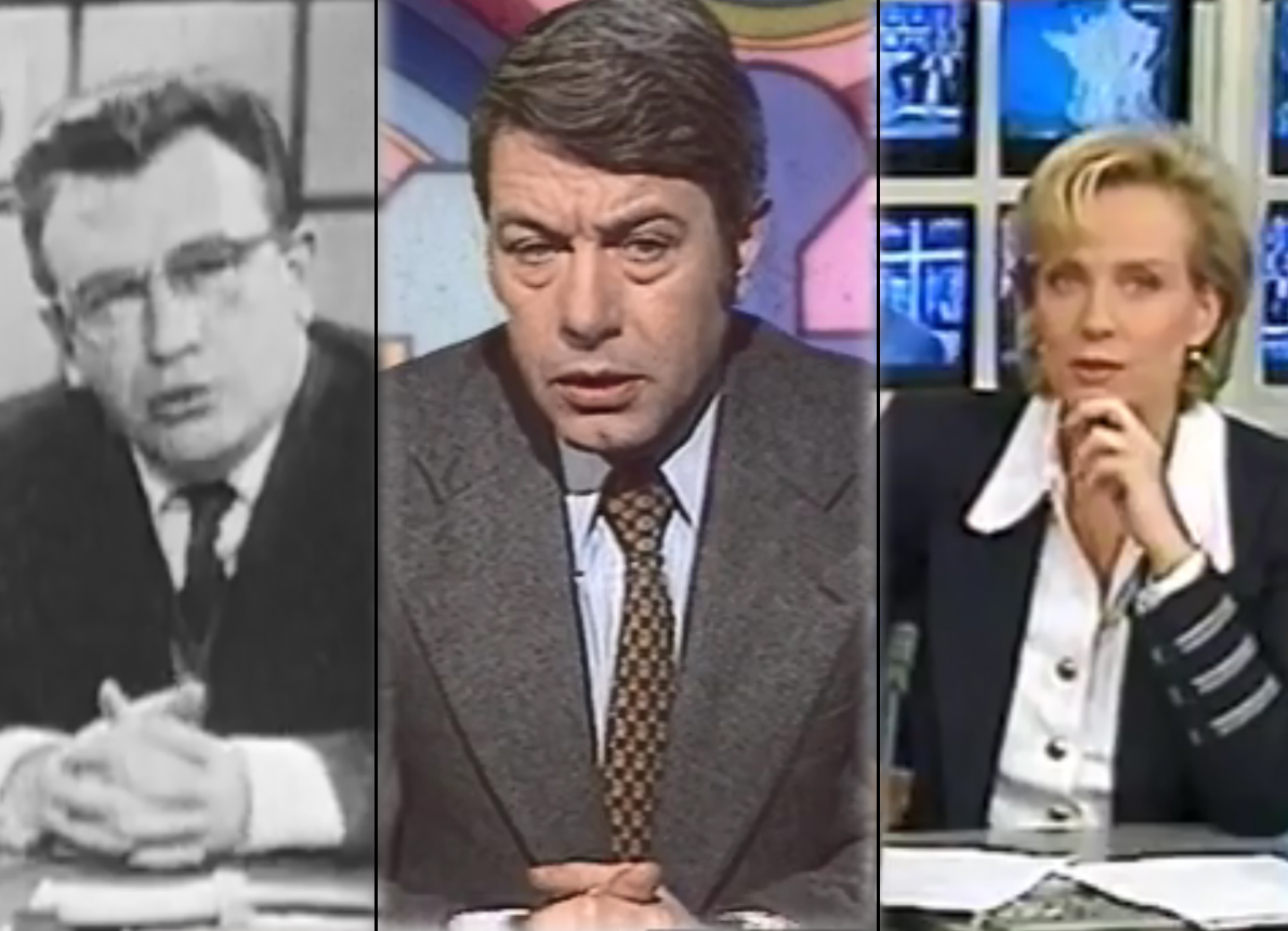 Montage de plusieurs présentateurs et présentatrice du journal télévisé