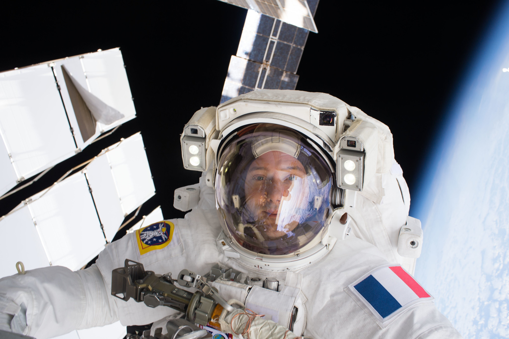 Selfie de Thomas Pesquet dans l'espace à l'ISS