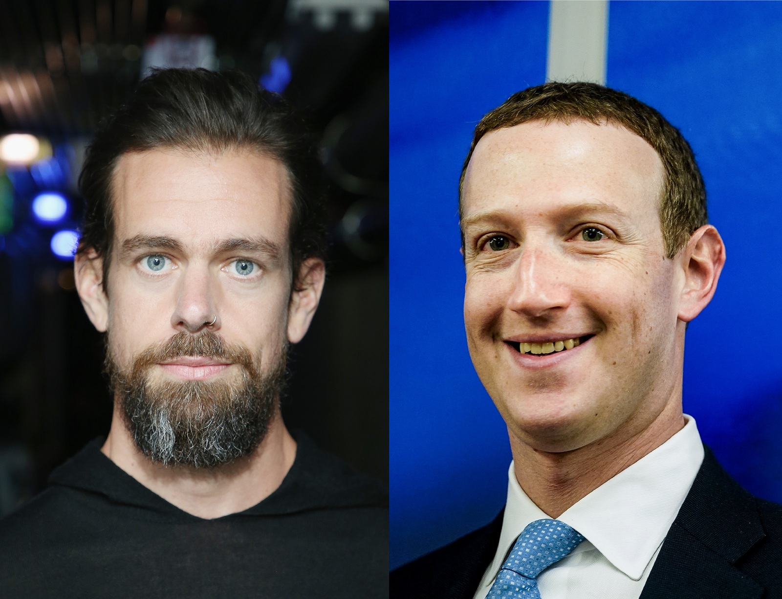 Jack Dorsey (Twitter) et Mark Zuckerberg (Facebook)