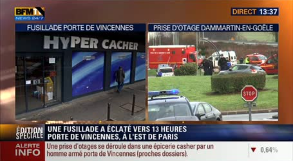 BFM TV 9 janvier prise d'otages Hyper Casher Vincennes et Dammartin-en-Goële