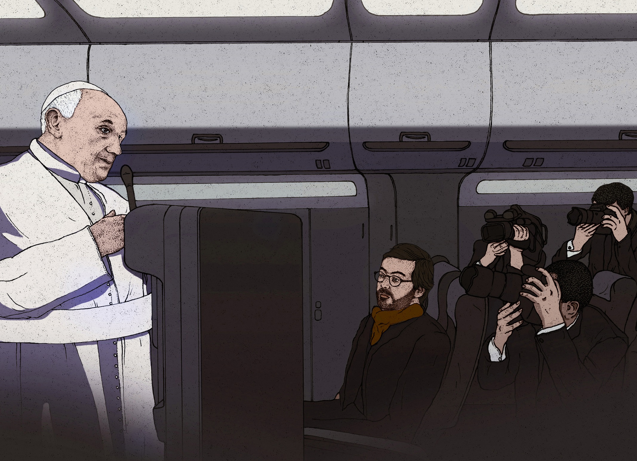 Les voyages en avion, moments privilégiés entre le pape et les journalistes.