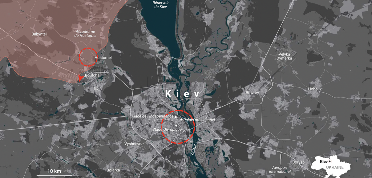 Carte de Kiev réalisée par Le Figaro