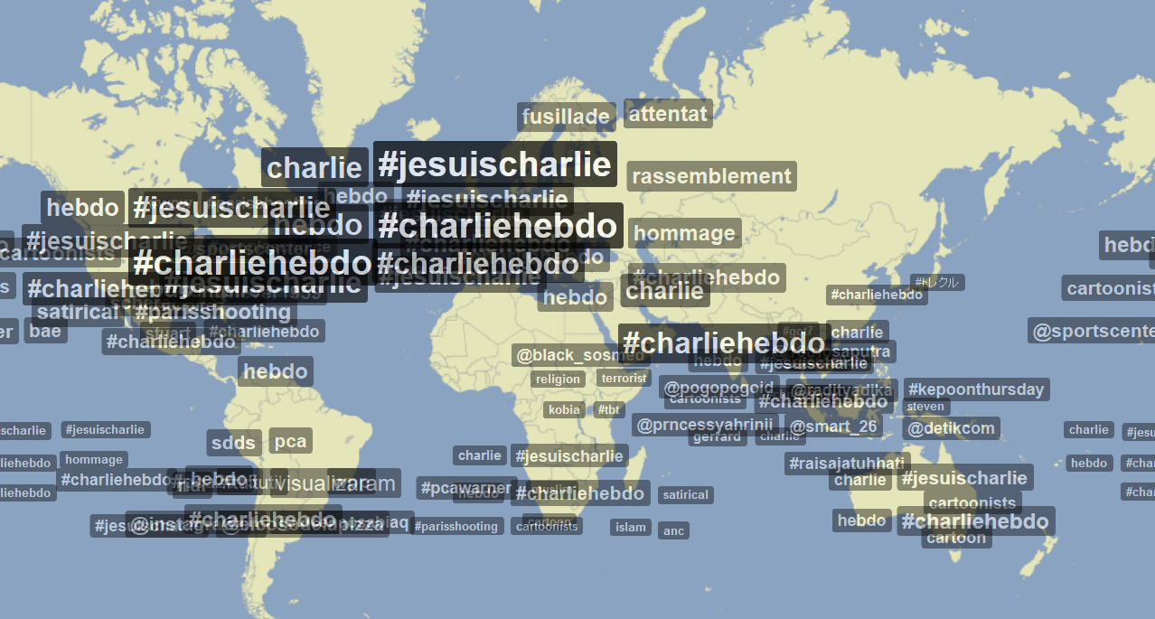 
            #jesuischarlie : cartographie des réactions sur twitter          