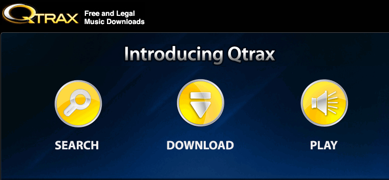 Capture d'écran du site de P2P QTrax