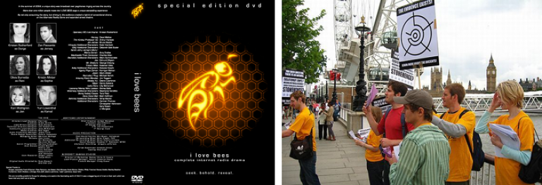 Campagnes promotionnelles et jeux en réalité alternée (récit interactif multiplateforme) : le feuilleton « radiophonique » I Love Bees et le comics – jeu de piste Iris